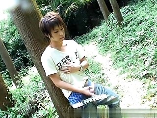 Japanese Boy Wanking In Forest