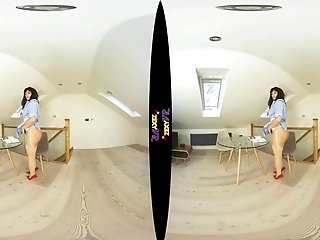 Naturally Buxom Black-haired Jamie Jones - Home Visit - Uniform Solo Point Of View Vr