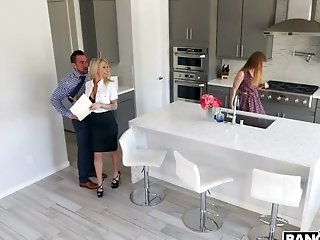 Supah Sexy And Filthy Realtor Synthia Foxx Fucks Spouse Under Wifey's Nose