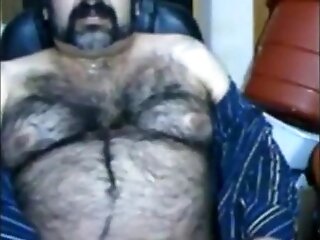 Hairy Grizzly Patriarch Wanking Big Manmeat