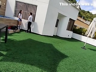 Youthful School Boys Have Fucky-fucky On The School Terrace And Are Caught On A Security