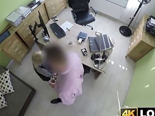 Wonderful Platinum-blonde Leaned Over And Screwed Hard In Office
