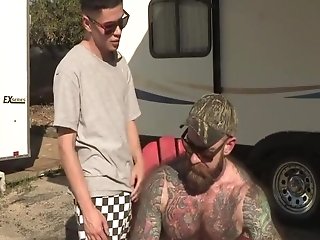 Haired Trailer Park Patriarch Hammers His Youngster With His Sizable Prick