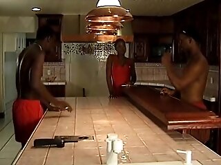 One Horny Sistas Knows How To Work With Two Black Dicks In The Kitchen