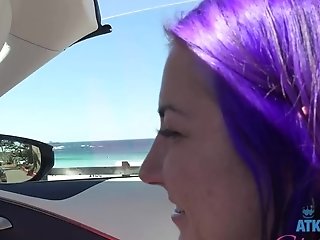 Purple Haired Stunner Lily Adams Jerking Off A Dick In Point Of View