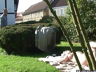 Rear End-fucking Old Blonde Mommy Inlaw Outdoor