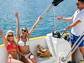 Nasty Dual Intrusion On The Boat With Hot Candee Licious And Veronica Leal